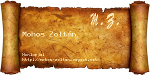 Mohos Zoltán névjegykártya